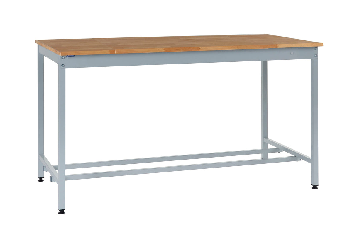 Square Tube Workbench 840mm H, 1500mm / Solid Beech, Filstorage