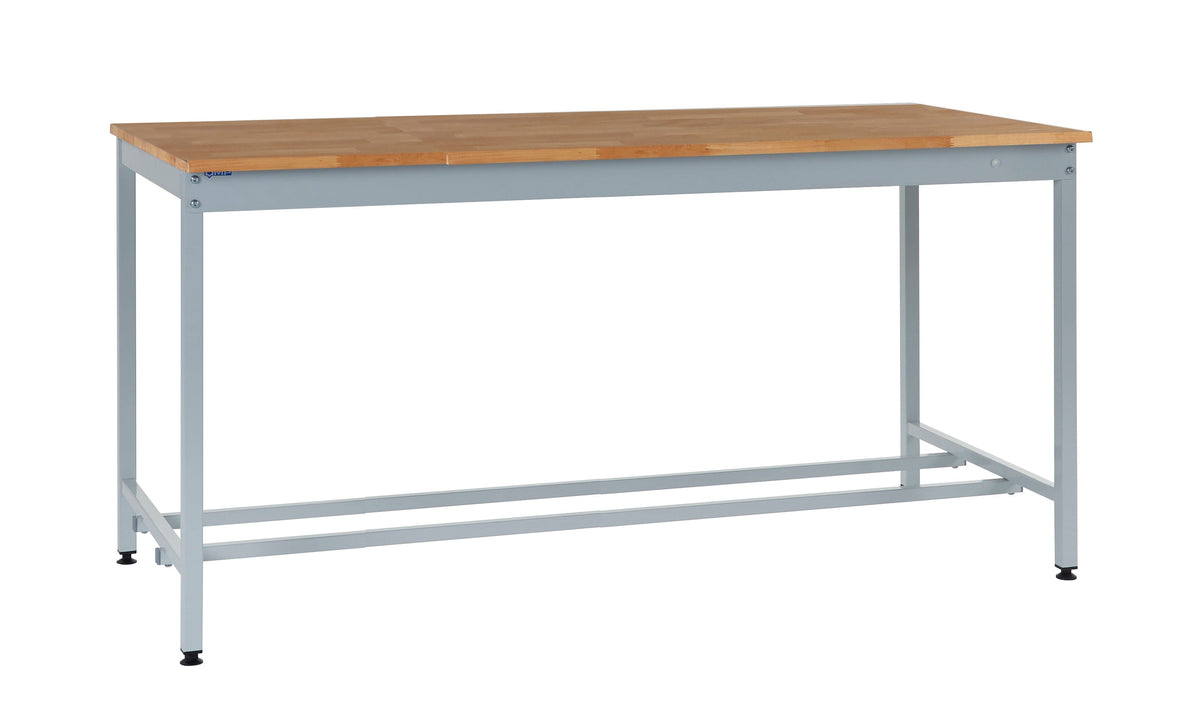 Square Tube Workbench 840mm H, 1800mm / Solid Beech, Filstorage