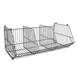 Set of 4 Large Wire Storage Stacking Display Baskets & 8 Dividers, 900mm White Basket Stack Kit, Filstorage