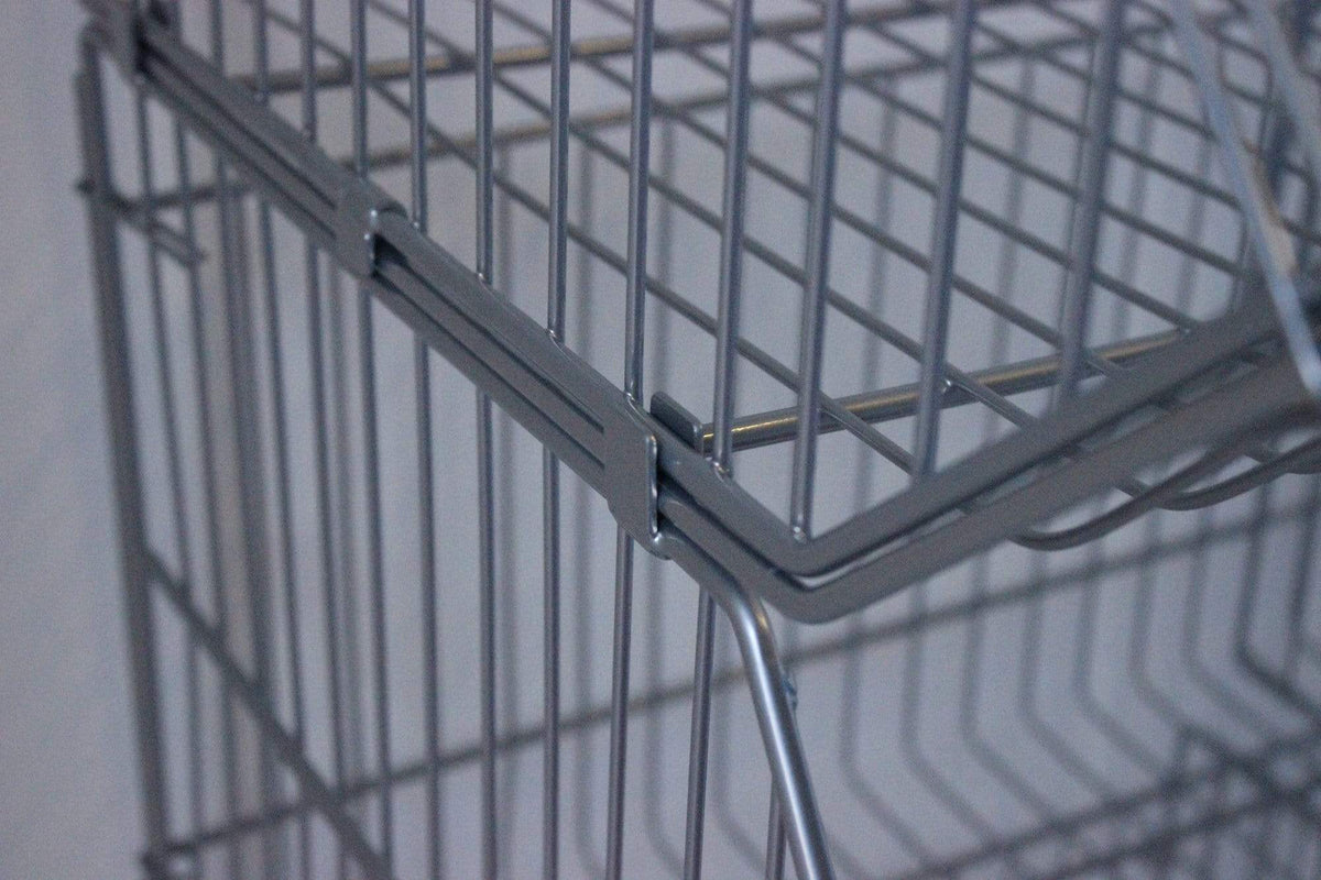 Set of 4 Large Wire Storage Stacking Display Baskets & 8 Dividers, 900mm White Basket Stack Kit, Filstorage