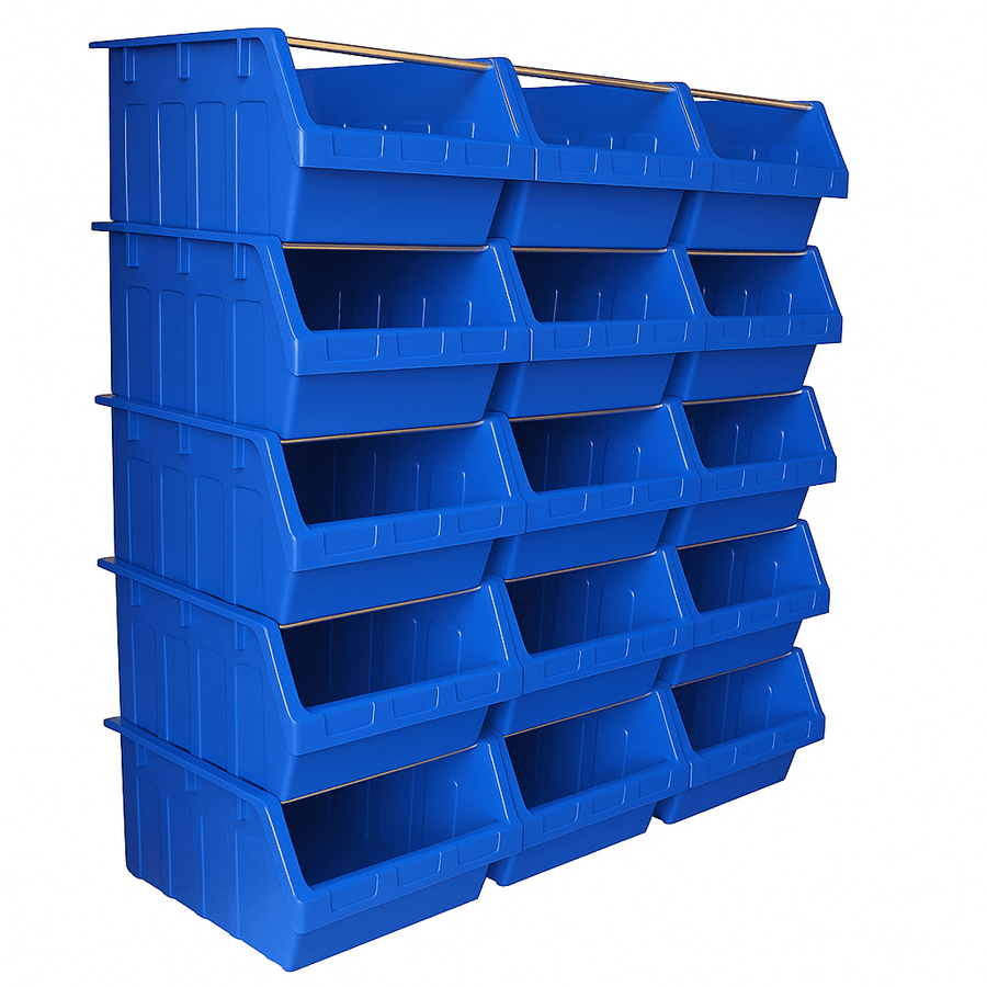 Container Stacking Storage Pick Wall - 15 Supra Bins, 15 x FBSUPRA 8, Filstorage