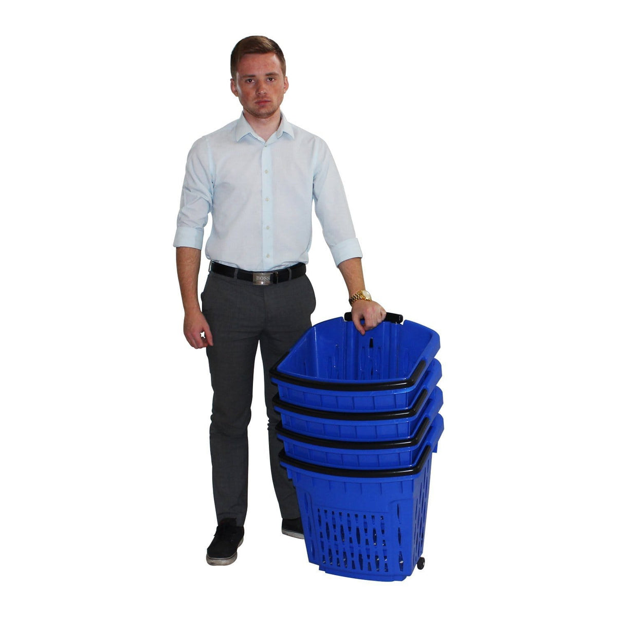 Large Trolley Basket (38L), B38/B Blue Trolley Basket, Filstorage