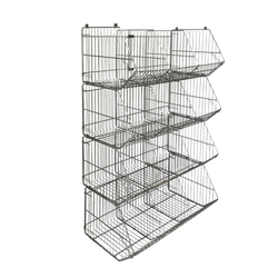Large Wire Storage Stacking Display Basket (Single), 900mm Single Basket - White, Filstorage