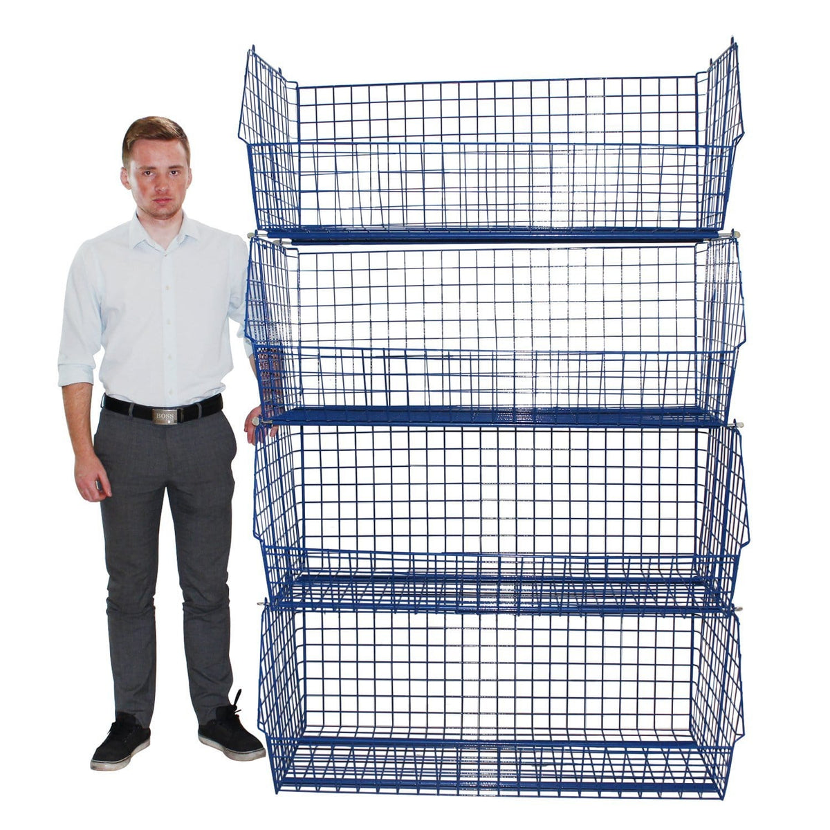C4 (extra-large) Wire Storage Basket (single) 1220x680x480mm, C4 Wire Blue / 1, Filstorage