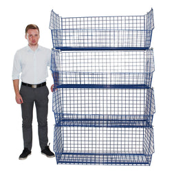 C4 (extra-large) Wire Storage Basket (single) 1220x680x480mm, C4 Wire Blue / 1, Filstorage