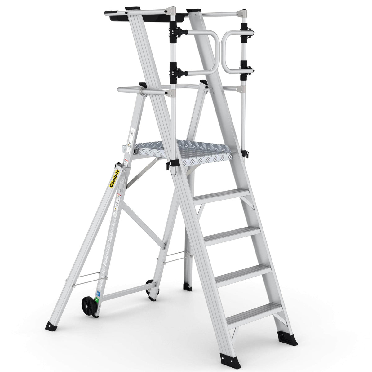 Large Platform Folding Steps with Safety Gates (3-12 Treads), 3 Treads, Filstorage