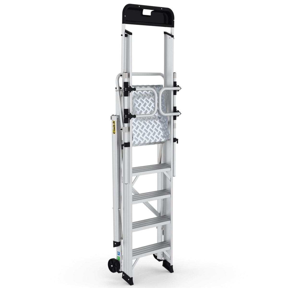 Large Platform Folding Steps with Safety Gates (3-12 Treads), 3 Treads, Filstorage