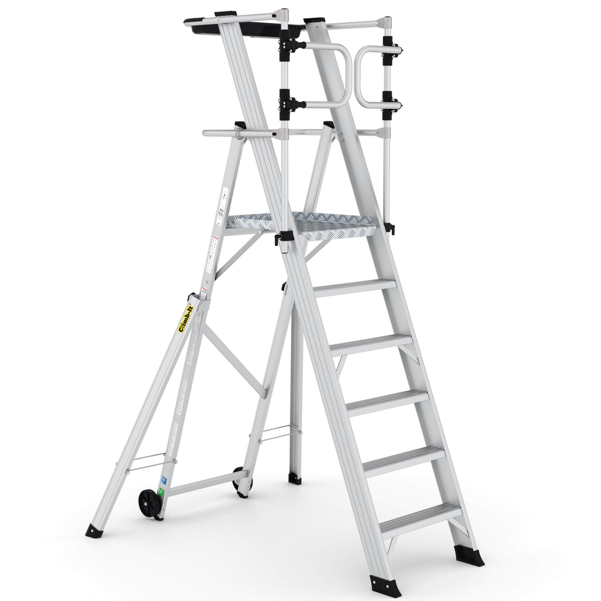 Large Platform Folding Steps with Safety Gates (3-12 Treads), 3 Treads, Filstorage