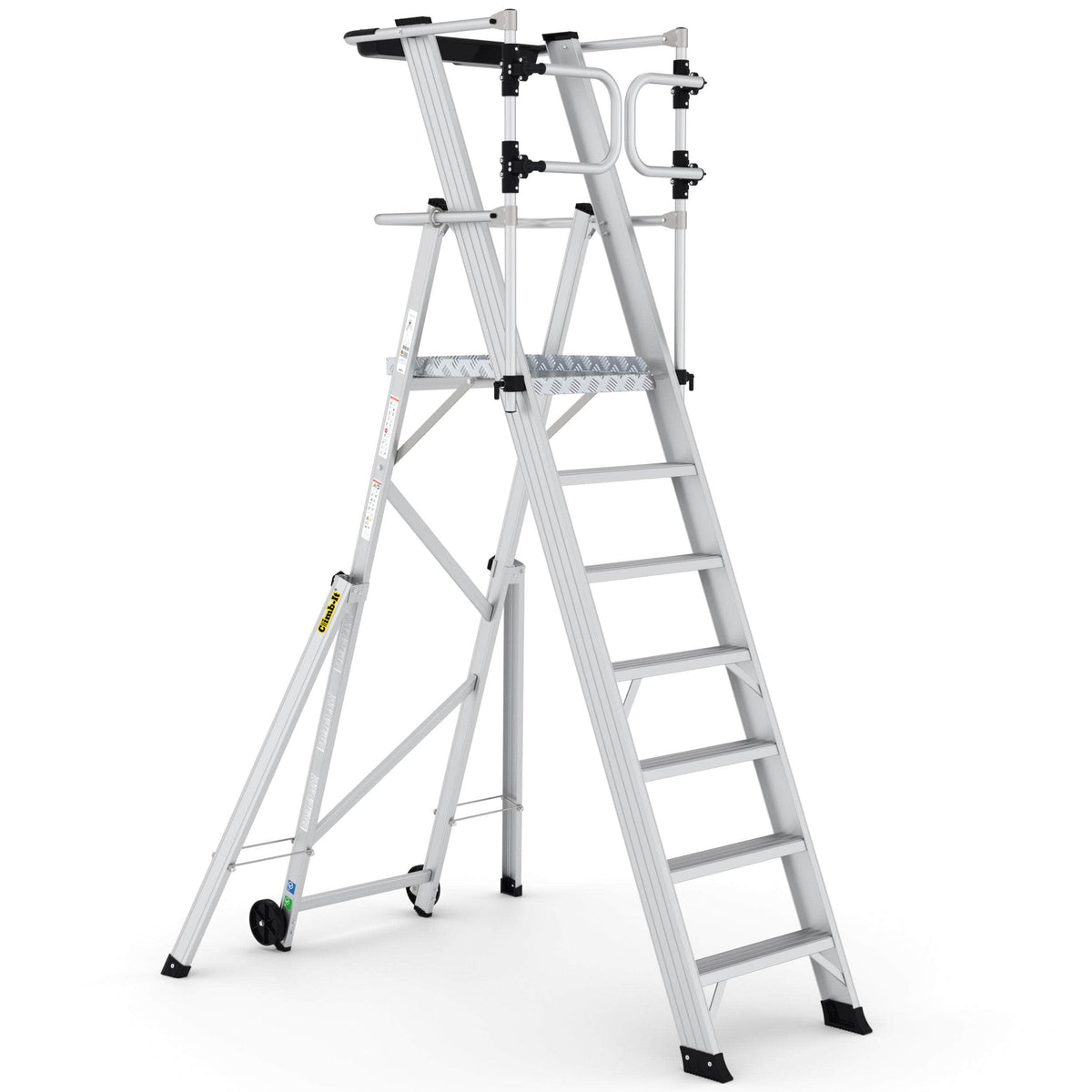 Large Platform Folding Steps with Safety Gates (3-12 Treads), 3 Treads, Filstorage