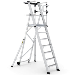 Large Platform Folding Steps with Safety Gates (3-12 Treads), 3 Treads, Filstorage