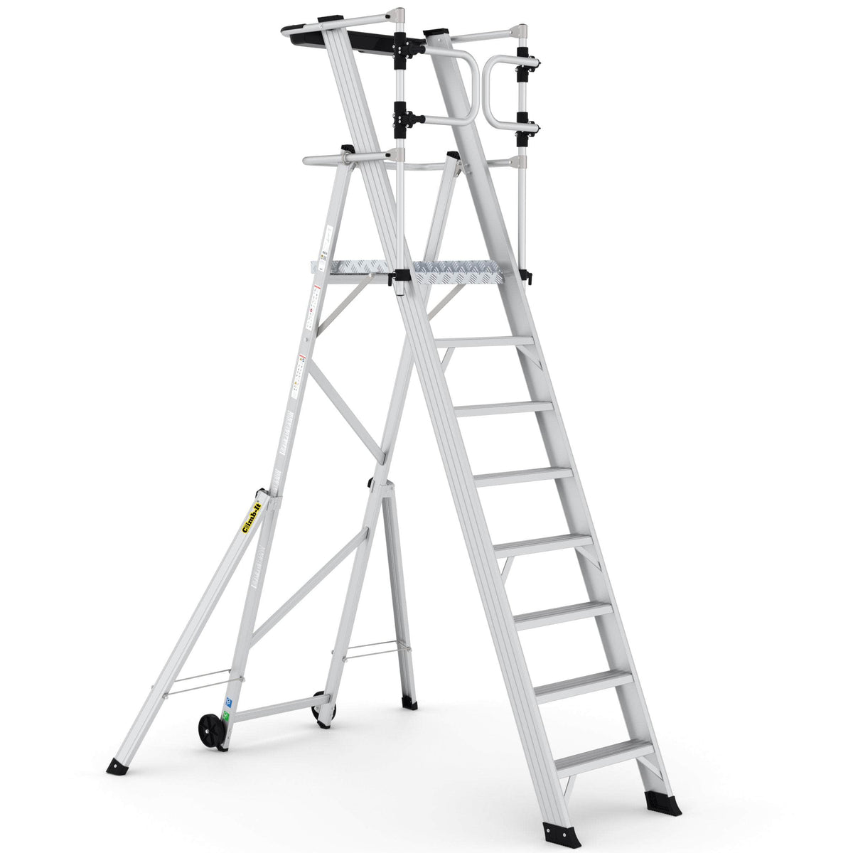 Large Platform Folding Steps with Safety Gates (3-12 Treads), 3 Treads, Filstorage