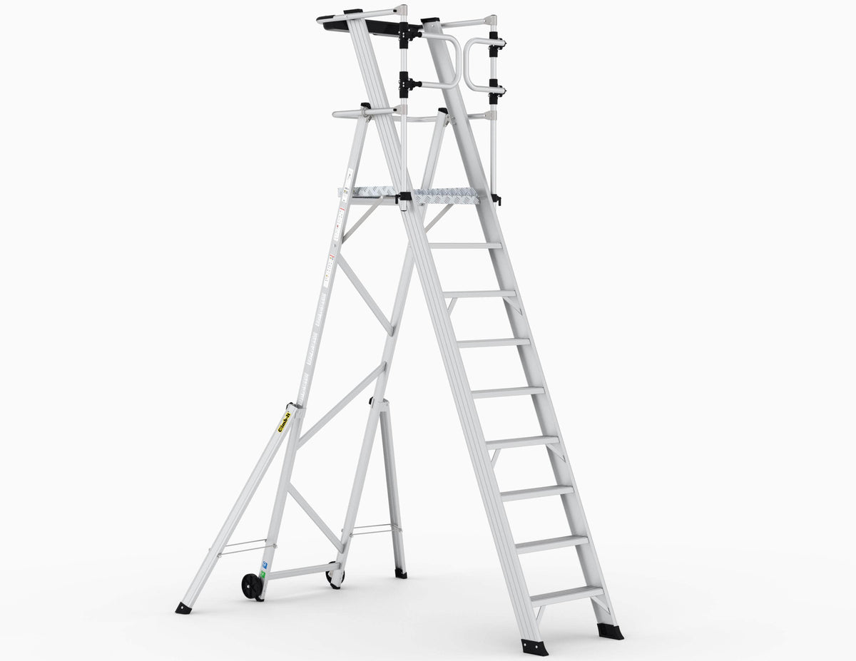 Large Platform Folding Steps with Safety Gates (3-12 Treads), 3 Treads, Filstorage