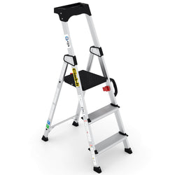 Professional Aluminium Stepladders with Carry Handle (3-7 tread), 3 Treads, Filstorage
