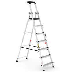 Professional Aluminium Stepladders with Carry Handle (3-7 tread), 7 Treads, Filstorage