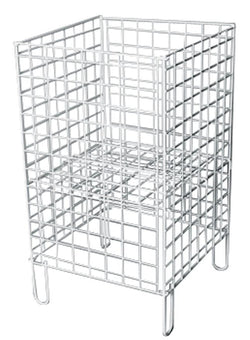 Wire Dump Bin Basket Square (16 inch), 1 / White, Filstorage