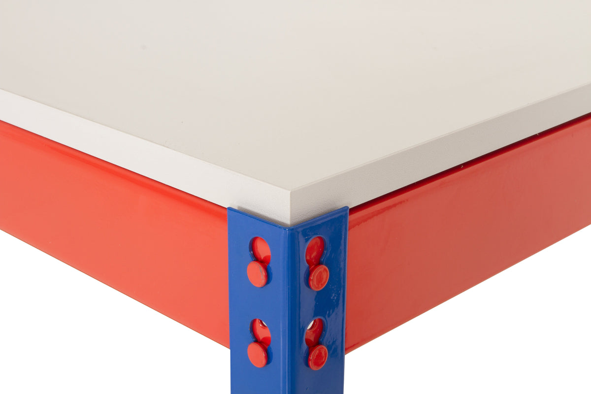 Full Undershelf Rivet Workbench 915mm H x 915mm D, 915 / Grey/Blue / Chipboard, Filstorage
