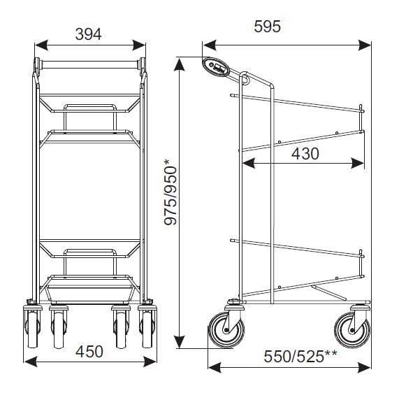 Two Tier Shopping/Picking Trolley, Trolley with Blue Baskets, Filstorage