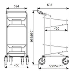 Two Tier Shopping/Picking Trolley, Trolley with Blue Baskets, Filstorage