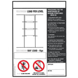 Drive Thru' Pallet Racking Load Notice (BLS3), BLS3, Filstorage