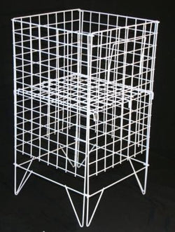 Wire Dump Bin Basket Square (16 inch), 1 / White, Filstorage