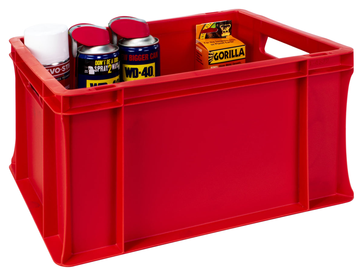 Coloured Euro Stacking Containers (4 Sizes), 20L (Pack of 5) 400 x 300 x 220mm / Red, Filstorage