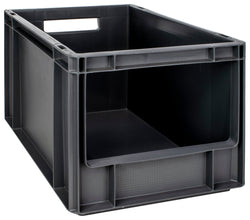 Open Front Euro Stacking Containers 25L 270mm H x 300mm W x 400mm D, 25L (Pack of 5) 400 x 300 x 270mm, Filstorage