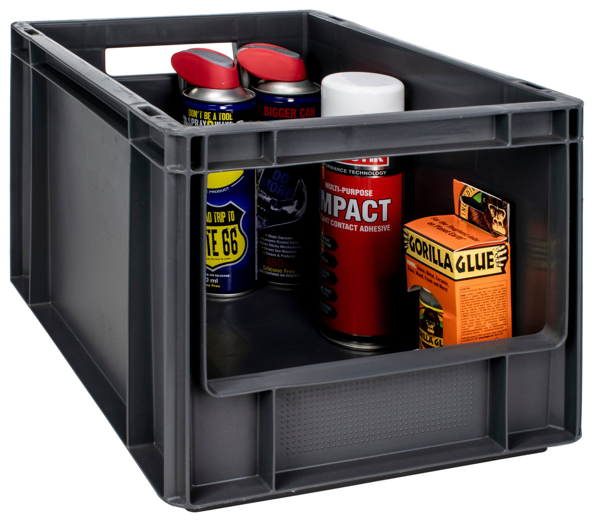 Open Front Euro Stacking Containers 25L 270mm H x 300mm W x 400mm D, 25L (Pack of 5) 400 x 300 x 270mm, Filstorage