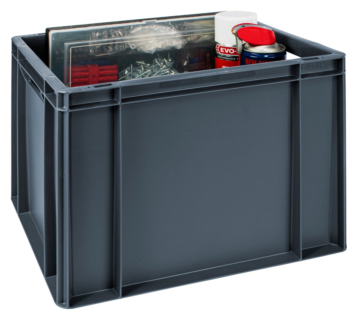 Grey Euro Stacking Containers - Various Sizes, 30L (Pack of 5) 400 x 300 x 320mm, Filstorage