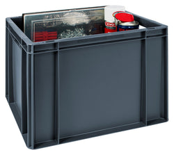 Grey Euro Stacking Containers - Various Sizes, 30L (Pack of 5) 400 x 300 x 320mm, Filstorage