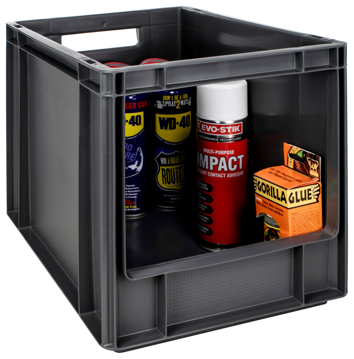 Open Front Euro Stacking Containers 25L 270mm H x 300mm W x 400mm D, 30L (Pack of 5) 400 x 300 x320mm, Filstorage