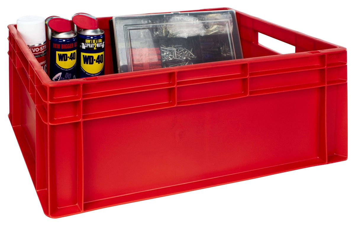 Coloured Euro Stacking Containers (4 Sizes), 42L (Pack of 2) 600 x 400 x 220mm / Red, Filstorage