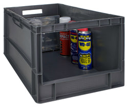 Open Front Euro Stacking Containers 25L 270mm H x 300mm W x 400mm D, 60L (Pack of 2) 600 x 400 x 320mm, Filstorage