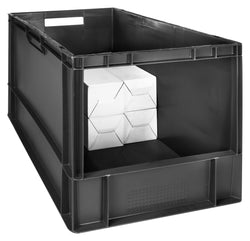 Open Front Euro Stacking Containers 25L 270mm H x 300mm W x 400mm D, 76L (Pack of 2) 600 x 400 x 400mm, Filstorage