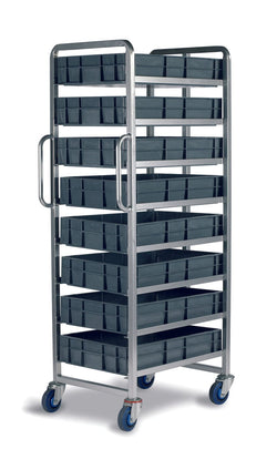 Euro Stacking Container Tray Trolleys 1500mm H x 700mm W x 470mm D, 6 Tier Trolley Only, Filstorage