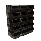 Black Container Pick Wall - 15 Supra Bins, 15 x FBSUPRA 8 Black, Filstorage