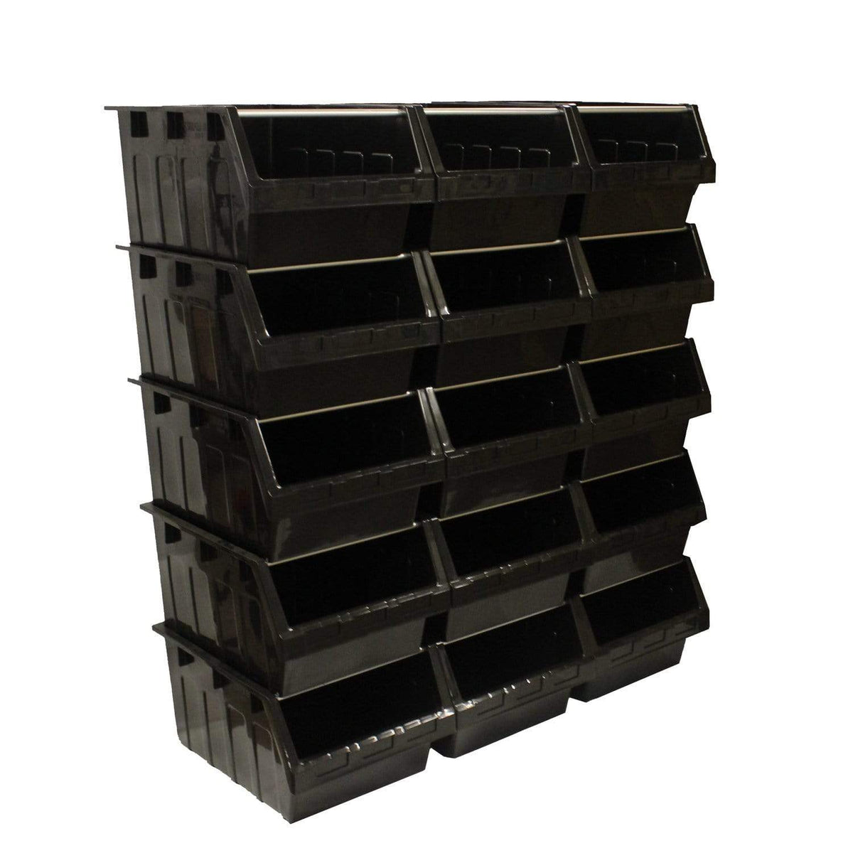 Black Container Pick Wall - 15 Supra Bins, 15 x FBSUPRA 8 Black, Filstorage