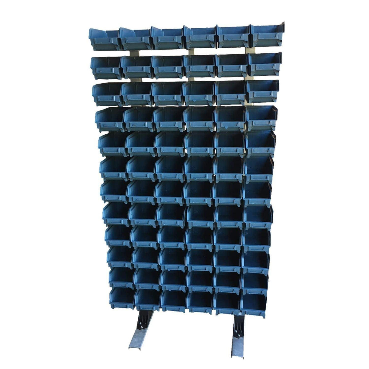 Freestanding Louvre Panel Parts Storage Bin Rack with 72 Bins 1250mm H, T302, Filstorage