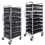 Euro Stacking Container Tray Trolleys 1500mm H x 700mm W x 470mm D, 6 Tier Trolley Only, Filstorage