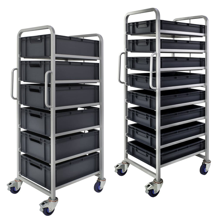 Euro Stacking Container Tray Trolleys 1500mm H x 700mm W x 470mm D, 6 Tier Trolley Only, Filstorage