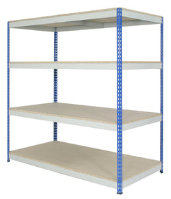 Heavy Duty Boltless Racking 4 Levels 1830mm H, 1220mm / 305mm / Orange/Blue, Filstorage