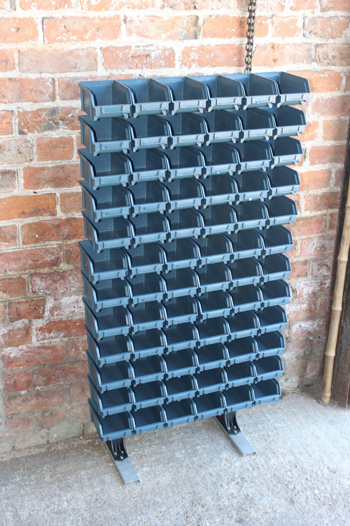 Freestanding Louvre Panel Parts Storage Bin Rack with 72 Bins 1250mm H, T302, Filstorage