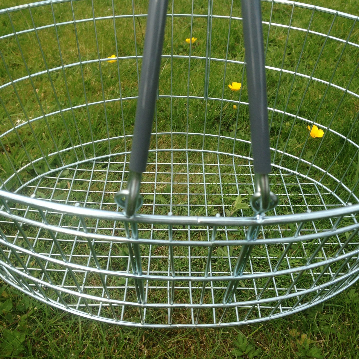 Oval Wire Shopping Basket - Grey Handle, Grey / 1, Filstorage
