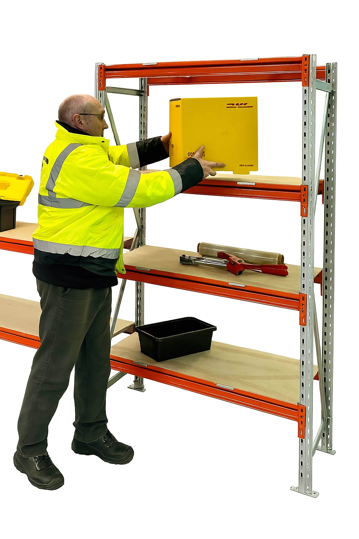 longspan workstation shelving close up