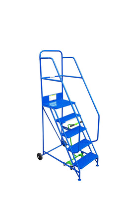 5 Tread Mobile Safety Steps, Blue RAL 5005, Filstorage