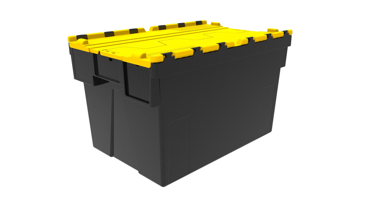 Loadhog Heavy Duty Plastic Storage Container with lid 65 L (Four Colours), Yellow / 1, Filstorage