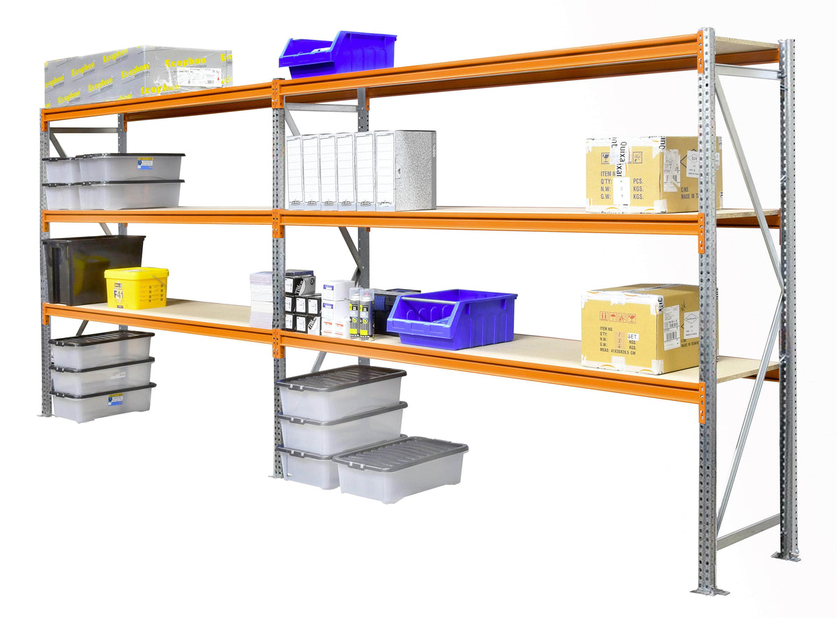 Heavy Duty Warehouse Longspan Racking Shelving System Starter Bay (500kg per level), 2m / 950mm / 600mm, Filstorage