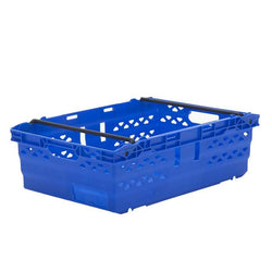 10 x Supermarket Bale Arm Crate (35L), Green, Filstorage