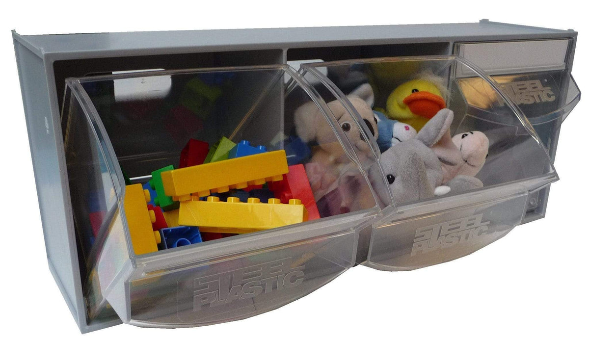 Van Storage Tilt Bin 3 Grey & Locking Bar, View Bin 3 GREY + locking bar, Filstorage