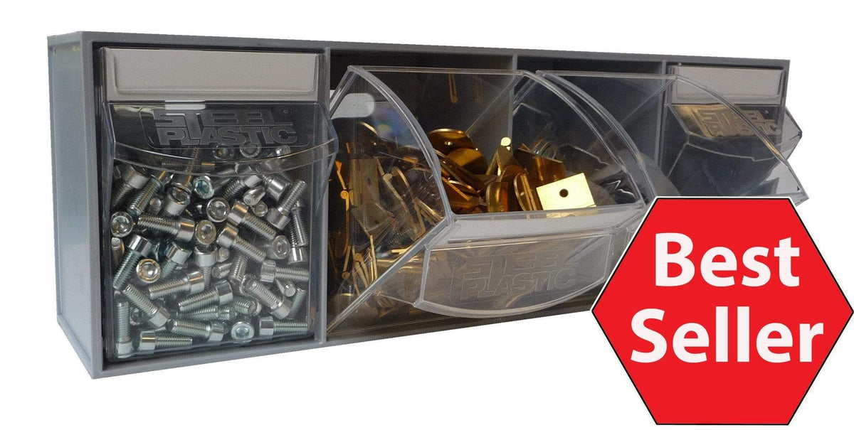 Van Storage Tilt Bin 4 Grey & Locking Bar, View Bin 4 GREY, Filstorage
