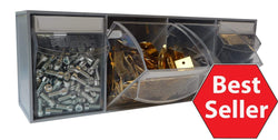 Van Storage Tilt Bin 4 Grey & Locking Bar, View Bin 4 GREY, Filstorage
